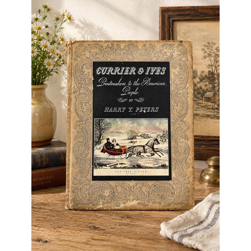 Currier & Ives Printmakers Book - 1942 Vintage Americana Hardcover - As Is